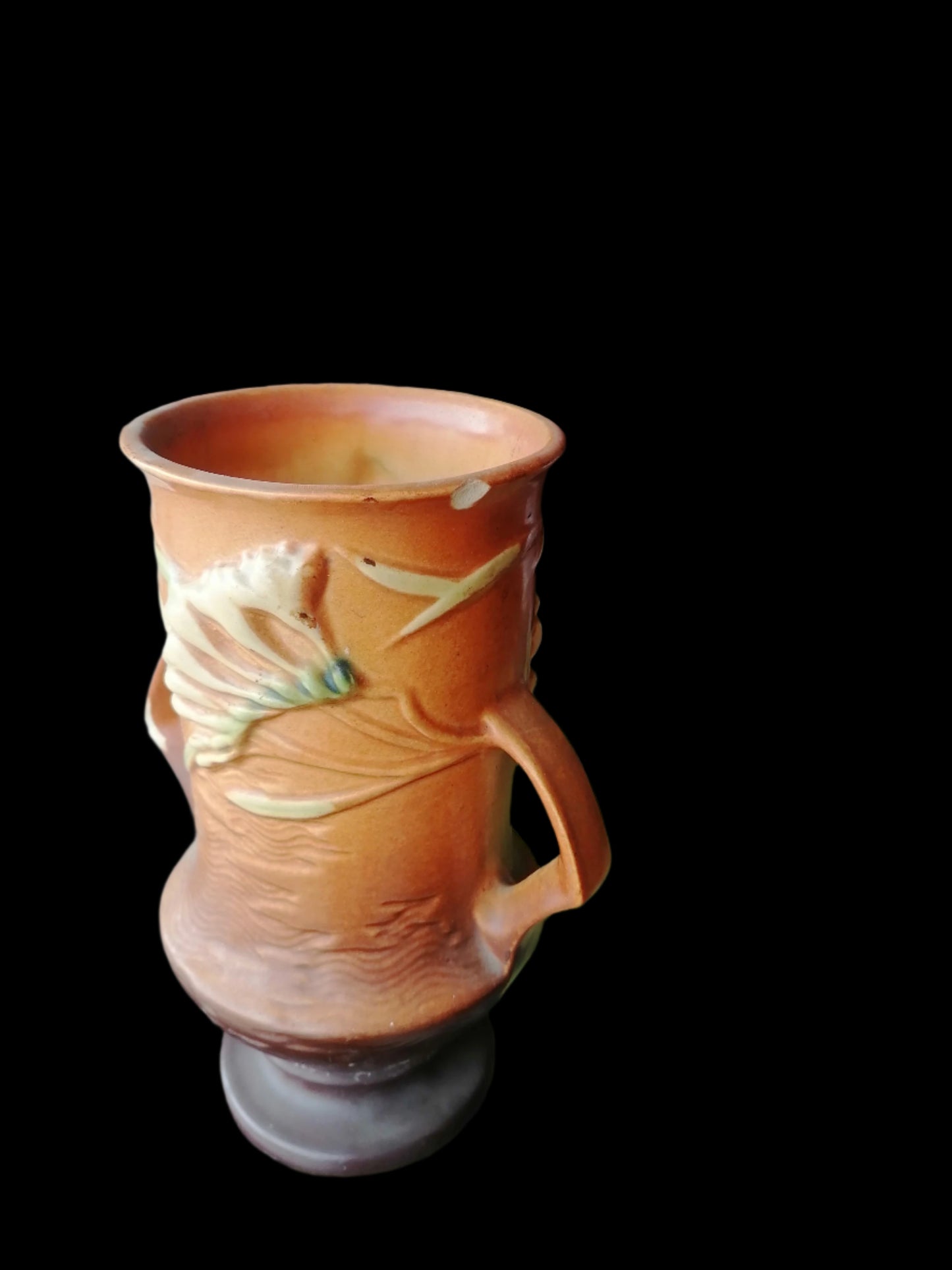 Vasija Freesia de Roseville Pottery - Antiques Bazaar Ensenada