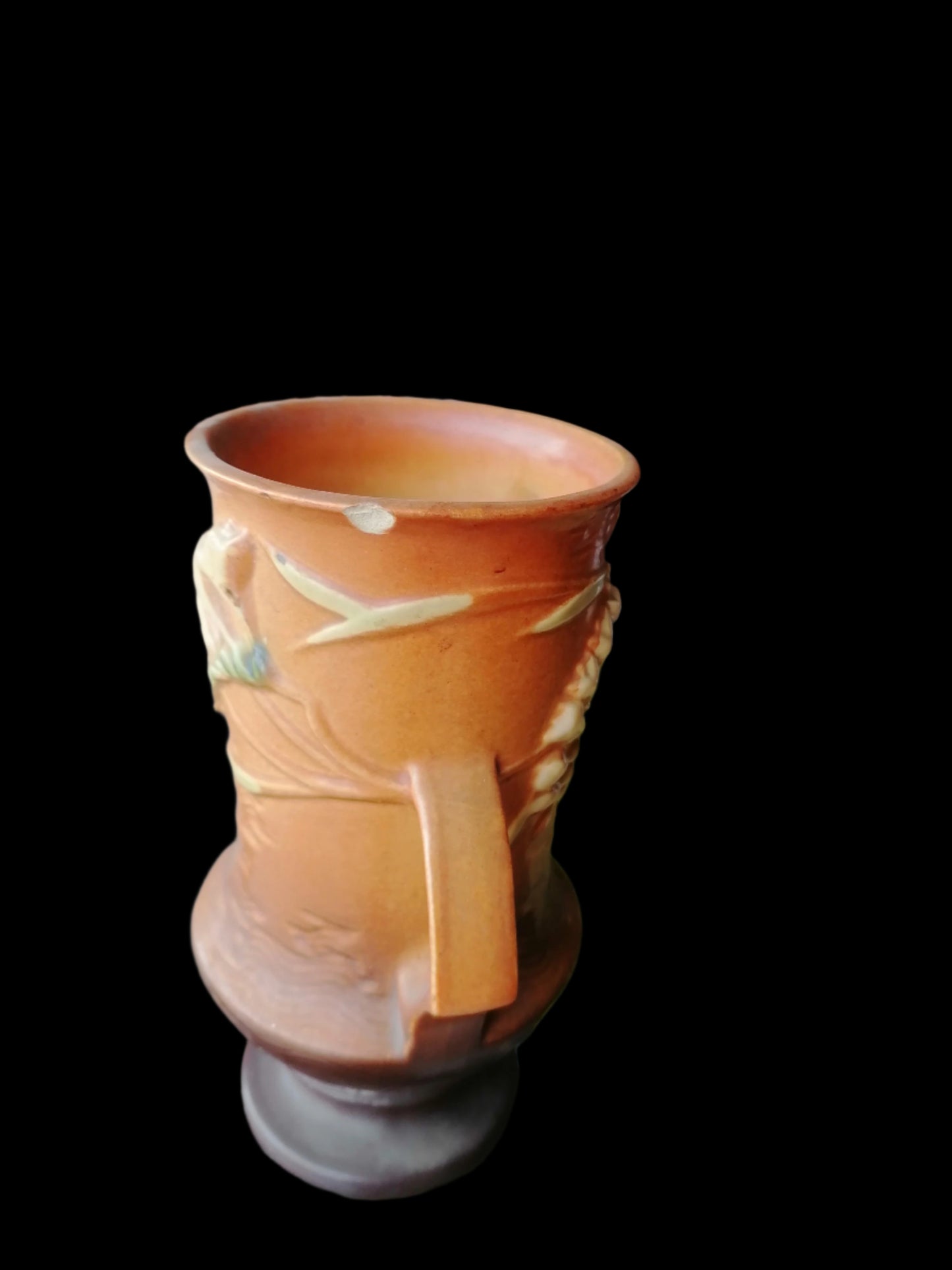 Vasija Freesia de Roseville Pottery - Antiques Bazaar Ensenada