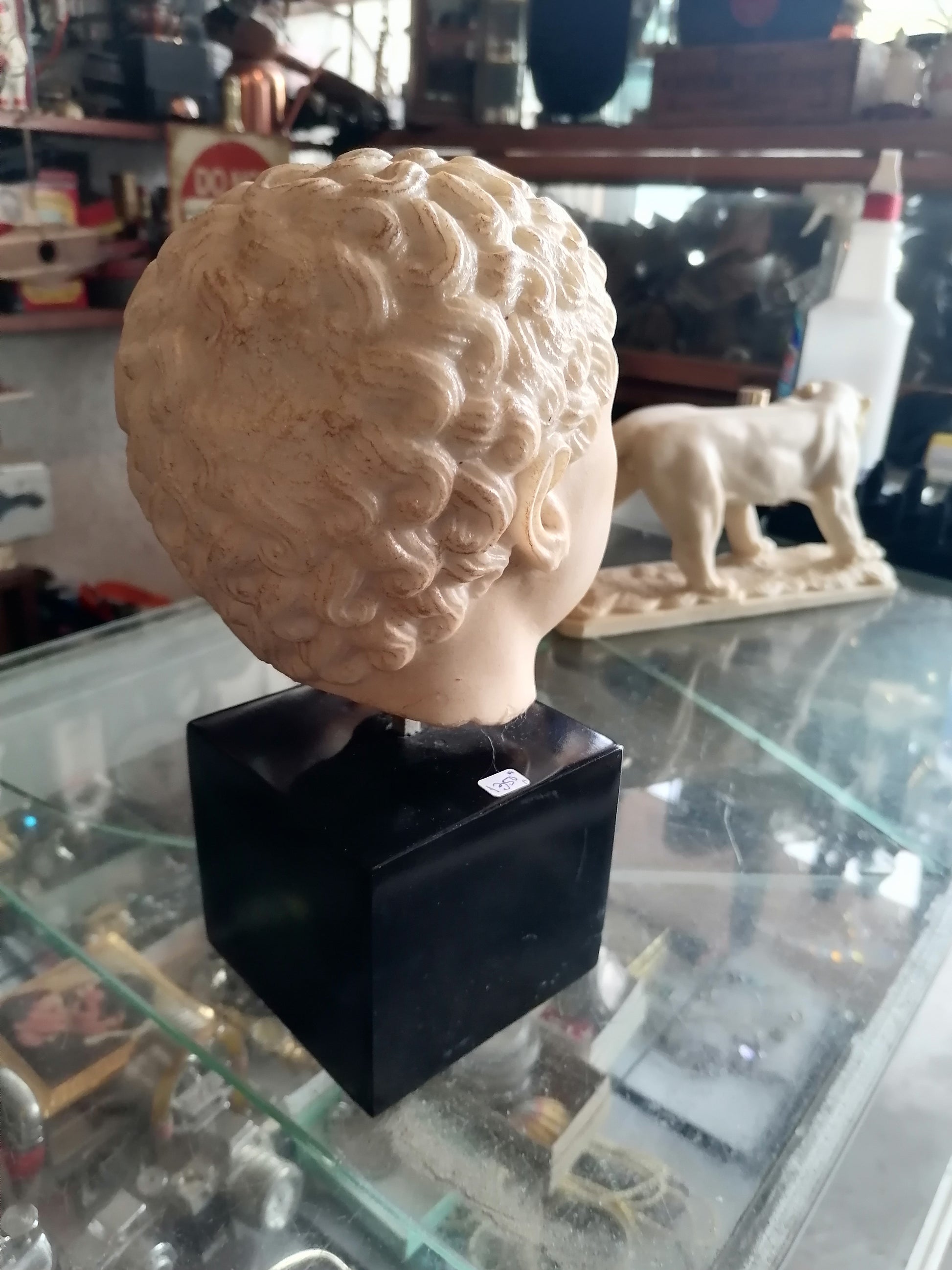 Escultura de Cabeza De Marmol Estilo Romano - Antiques Bazaar Ensenada