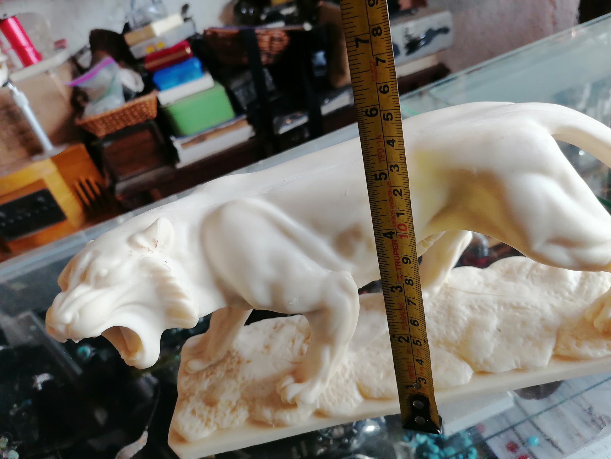 Escultura de Tigre de Escritorio en Alabastro - Antiques Bazaar Ensenada