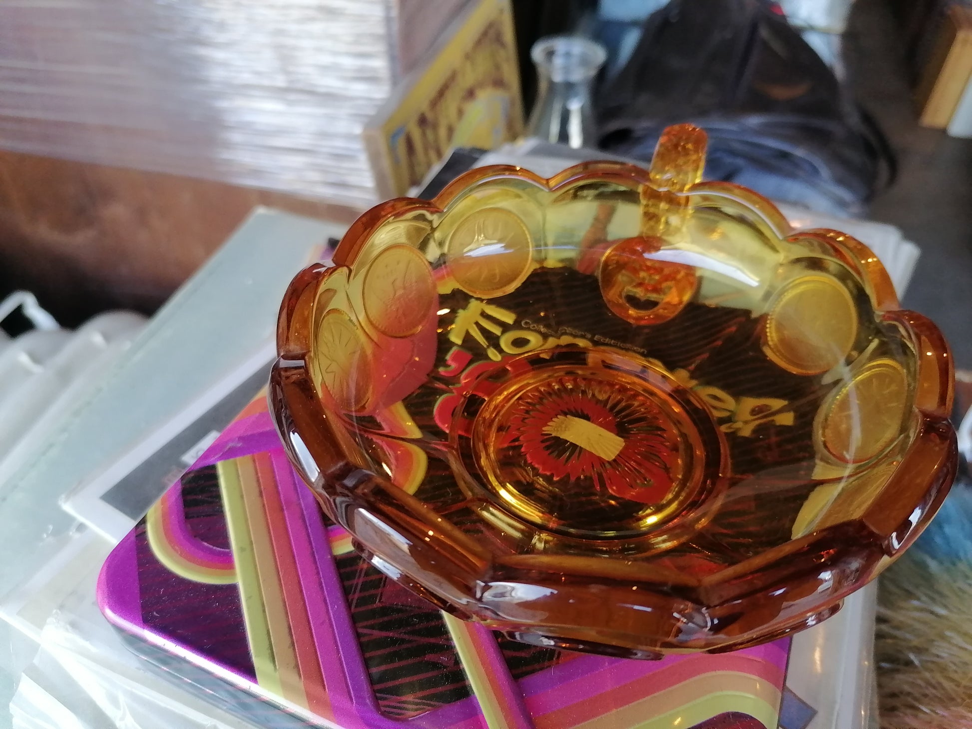 Dulcera Vintage Fostoria Coin Dot con Asa Única - Antiques Bazaar Ensenada