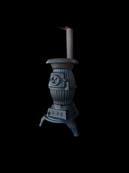 Estufa de barriga de hierro fundido vintage, - Antiques Bazaar Ensenada