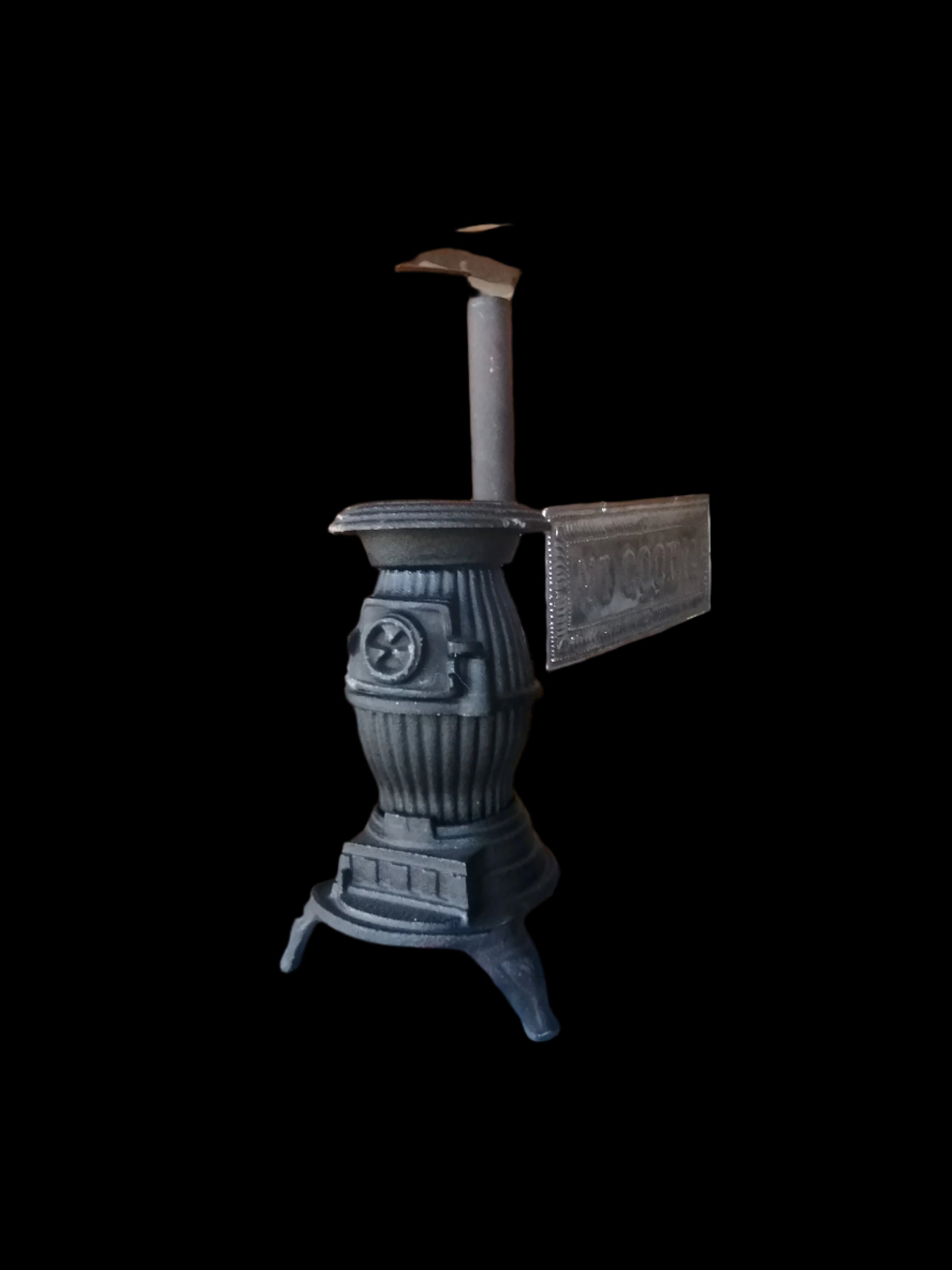 Estufa de barriga de hierro fundido vintage, - Antiques Bazaar Ensenada