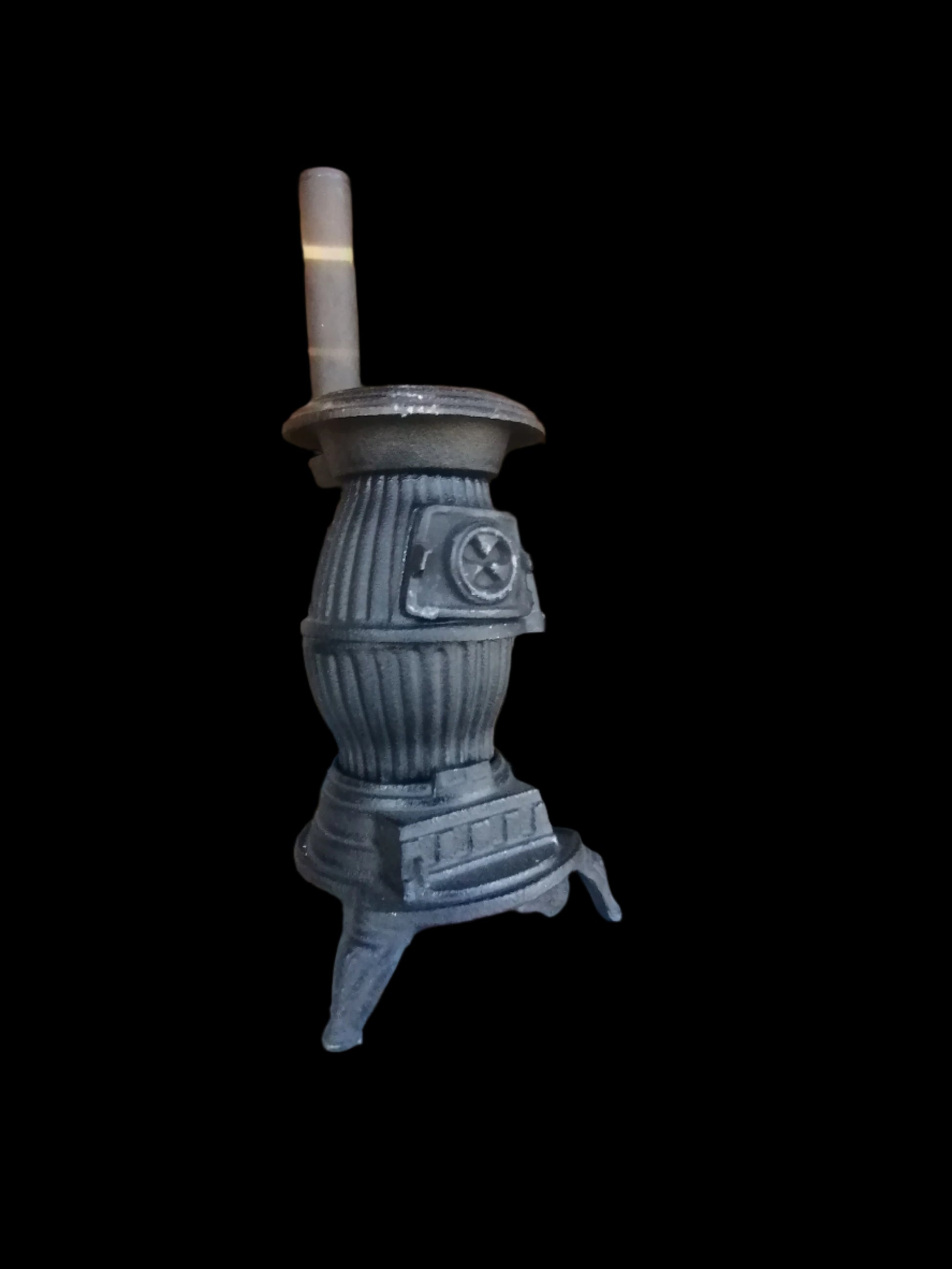 Estufa de barriga de hierro fundido vintage, - Antiques Bazaar Ensenada