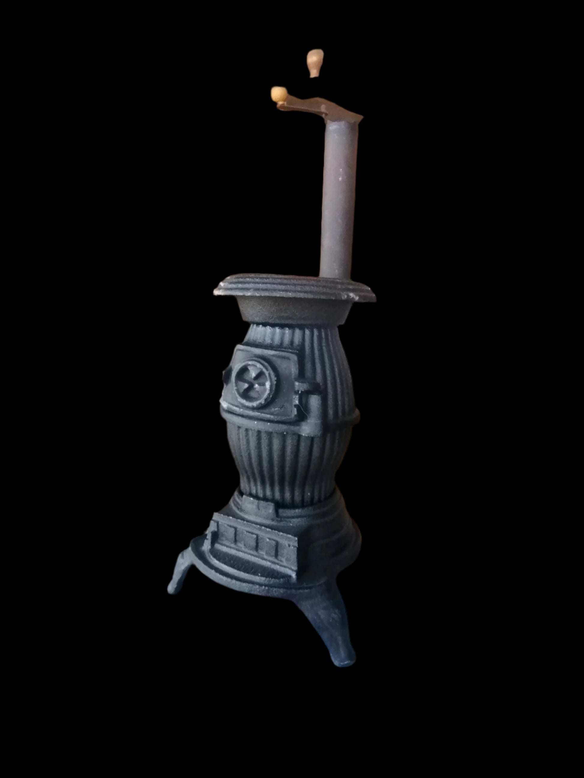 Estufa de barriga de hierro fundido vintage, - Antiques Bazaar Ensenada