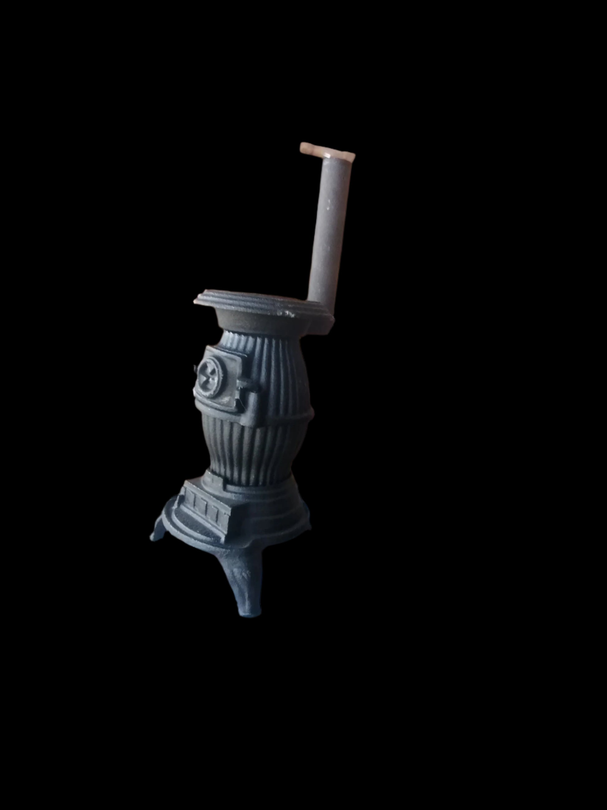 Estufa de barriga de hierro fundido vintage, - Antiques Bazaar Ensenada