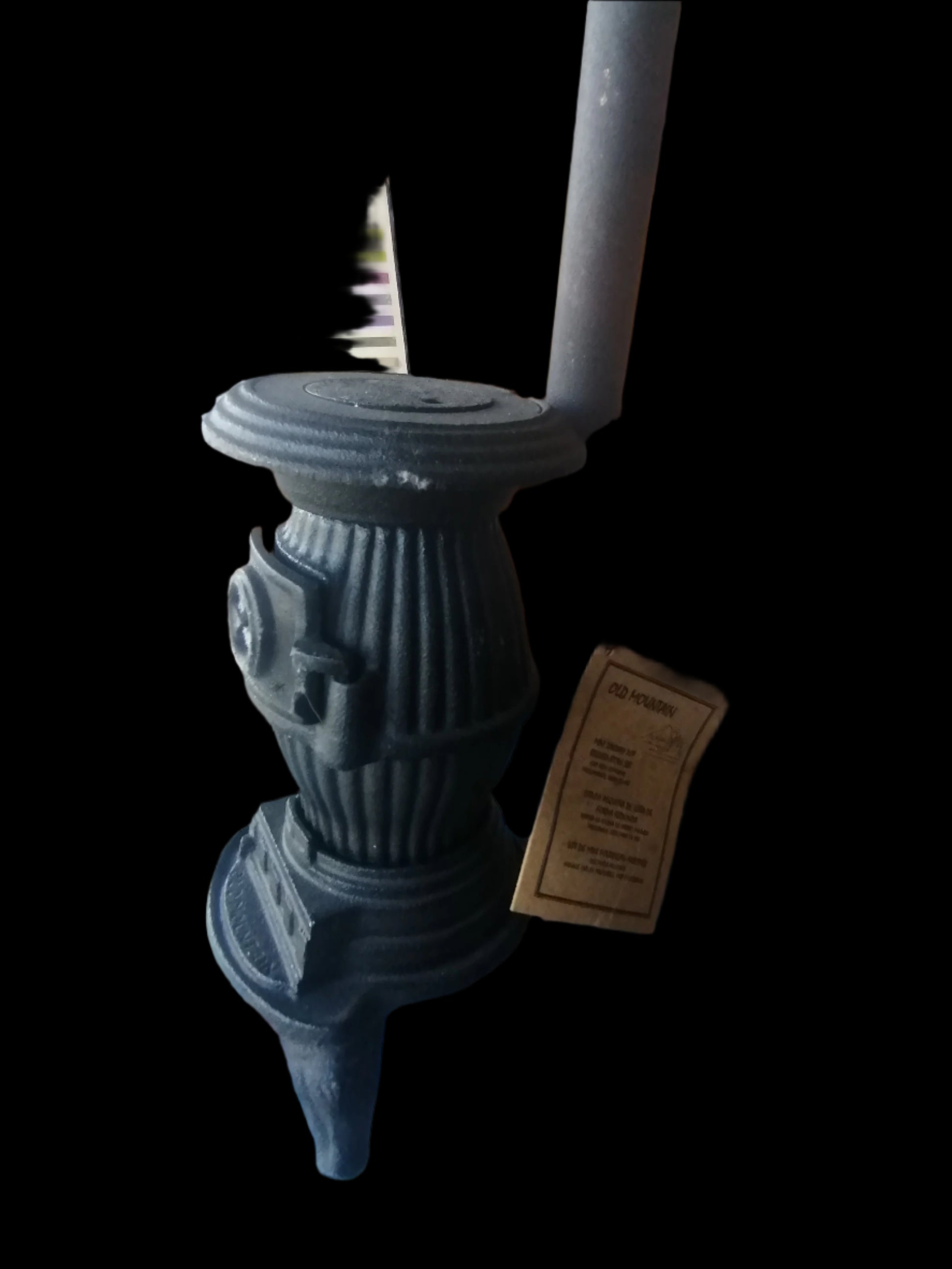 Estufa de barriga de hierro fundido vintage, - Antiques Bazaar Ensenada