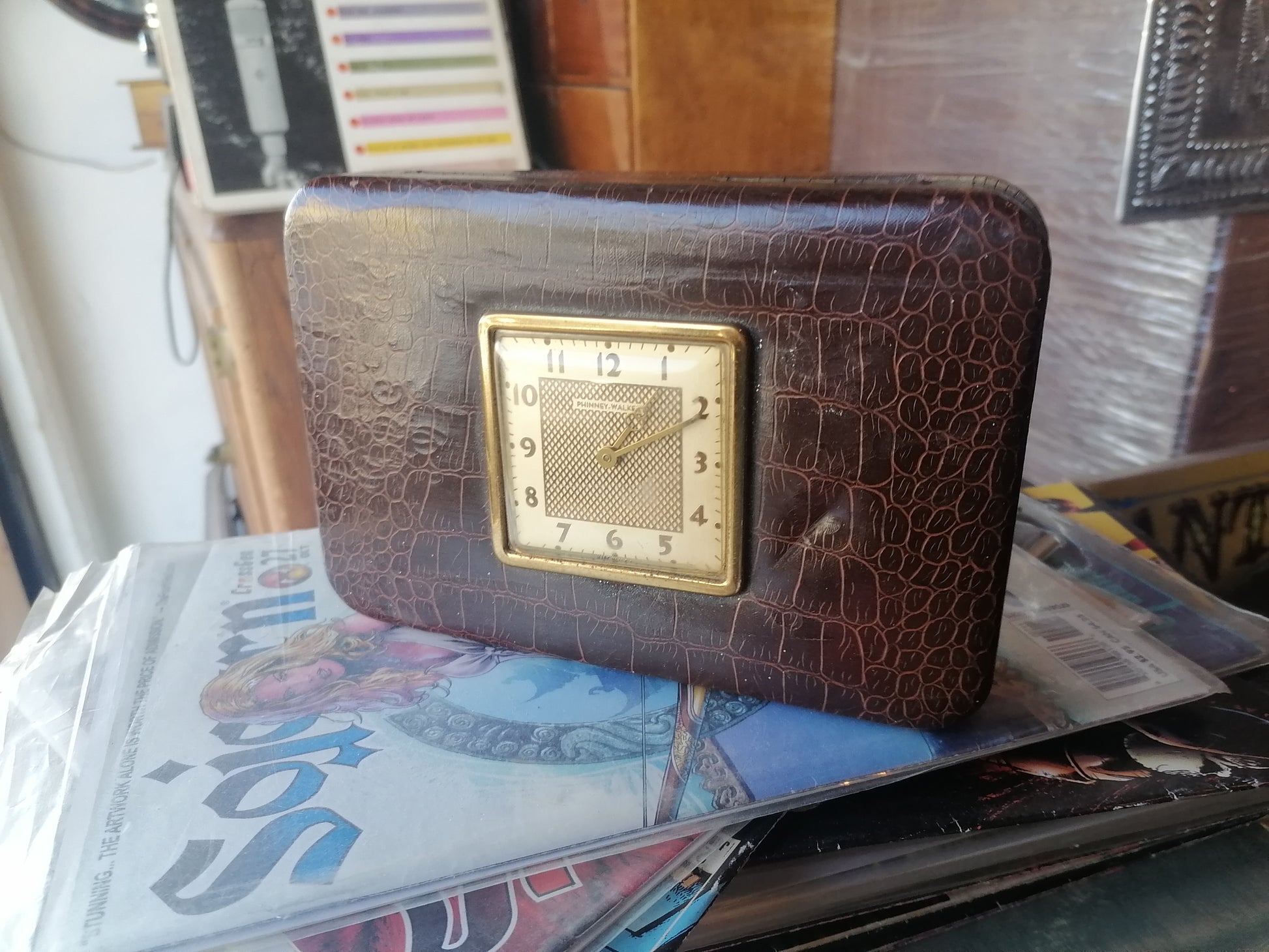 Reloj de viaje vintage Phinney Walker Art Deco - Antiques Bazaar Ensenada