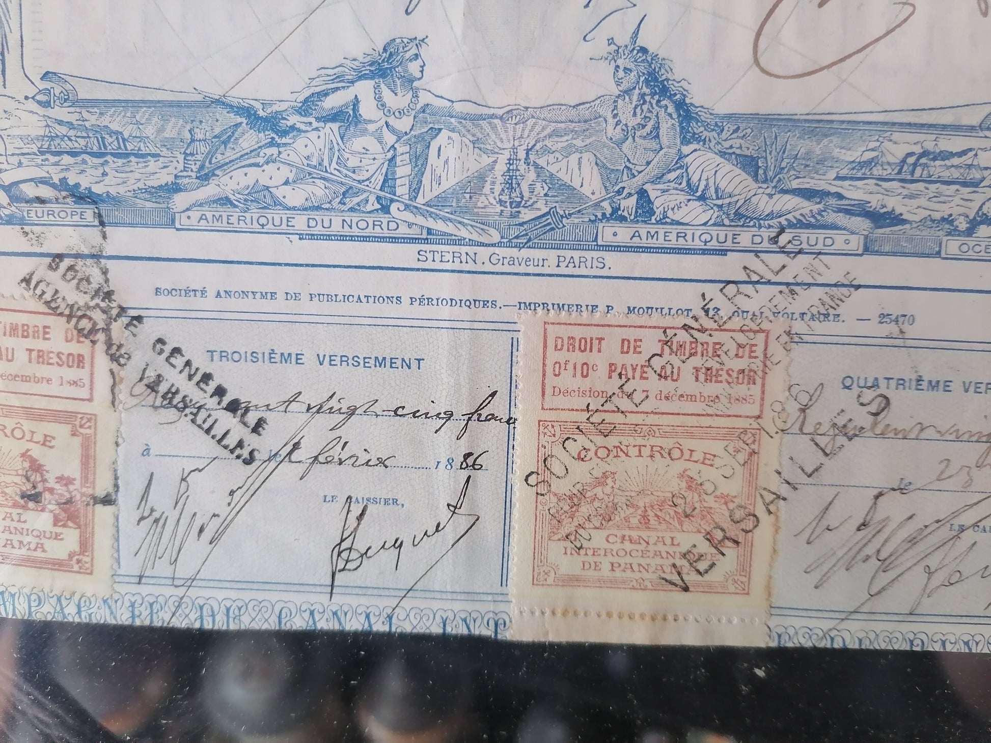 Acción vintage de la Compagnie Universelle du Canal Interocéanique de Panama - Antiques Bazaar Ensenada