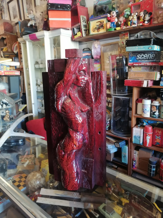 Escultura de madera realizada por el reconocido artista Enrique Ávilez - Antiques Bazaar Ensenada