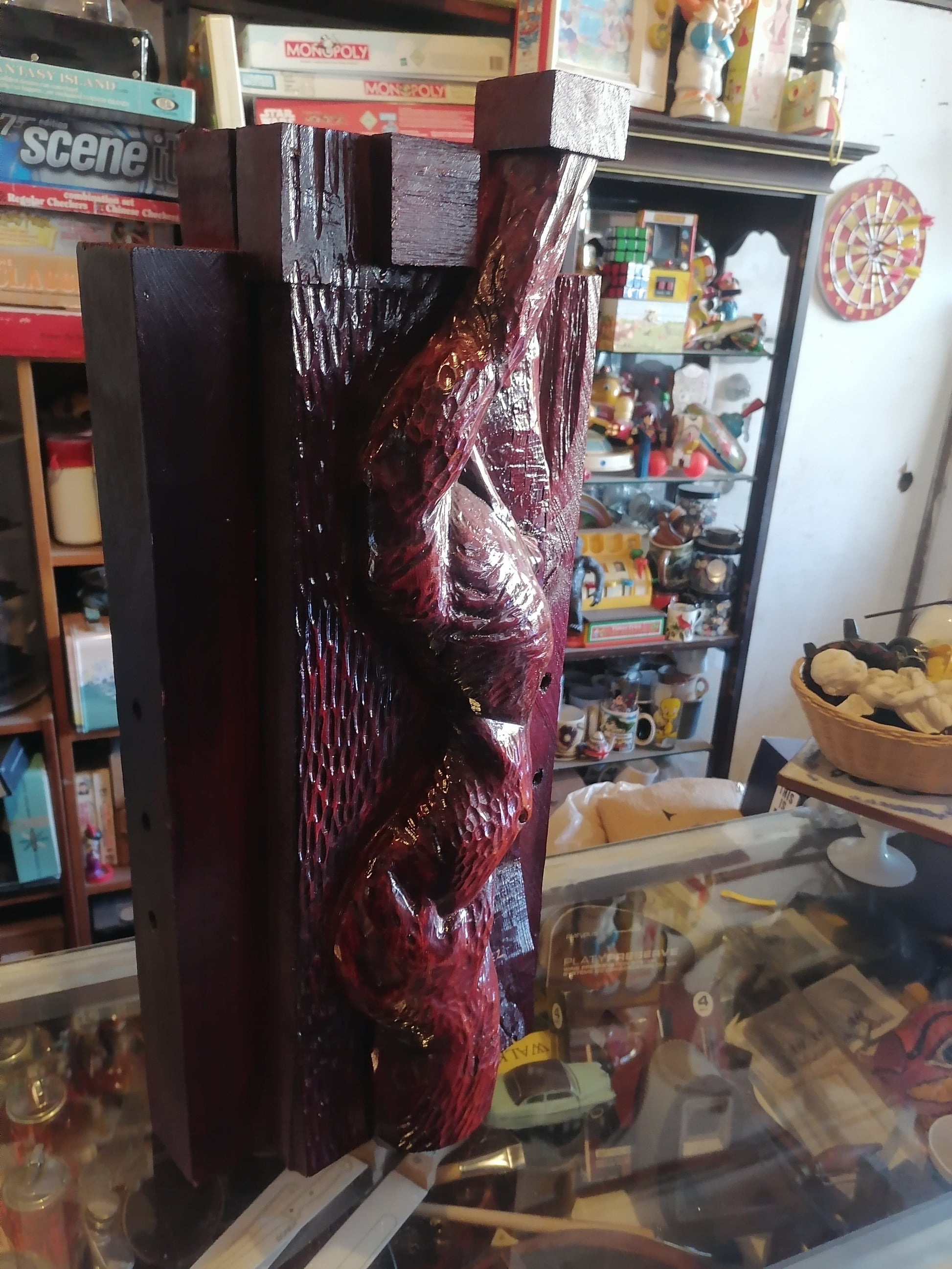 Escultura de madera realizada por el reconocido artista Enrique Ávilez - Antiques Bazaar Ensenada