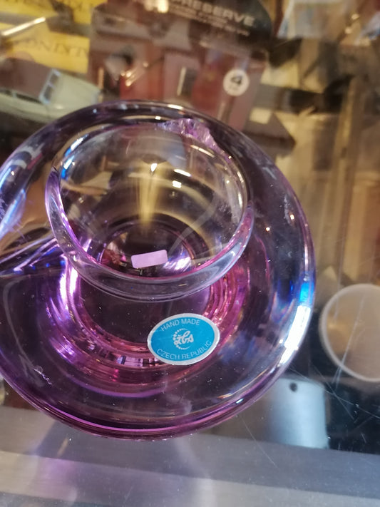 Cenizero De Vidrio Hecho En La Republica Checa - Antiques Bazaar Ensenada