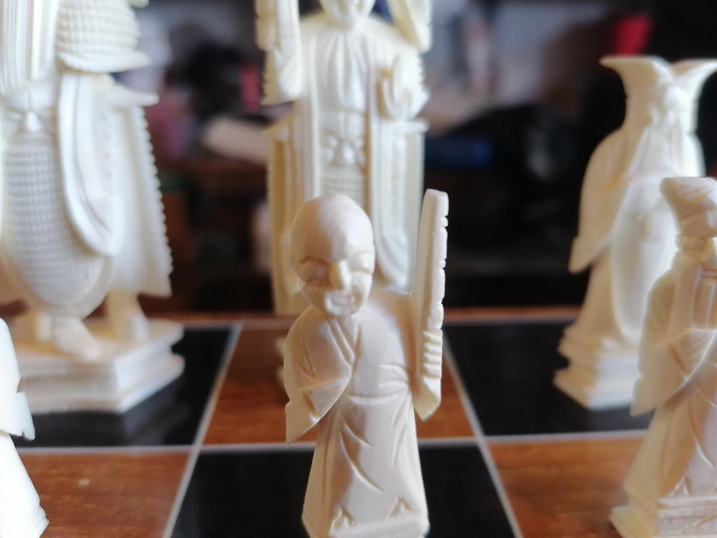 juego de ajedrez chino de marfil - Antiques Bazaar Ensenada