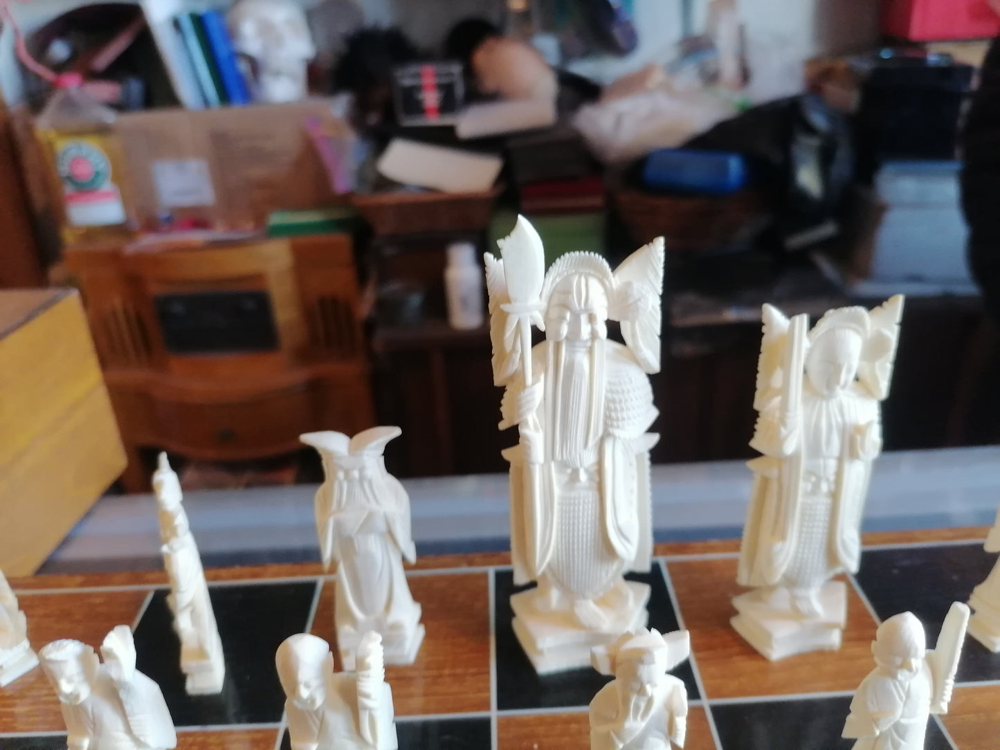 juego de ajedrez chino de marfil - Antiques Bazaar Ensenada