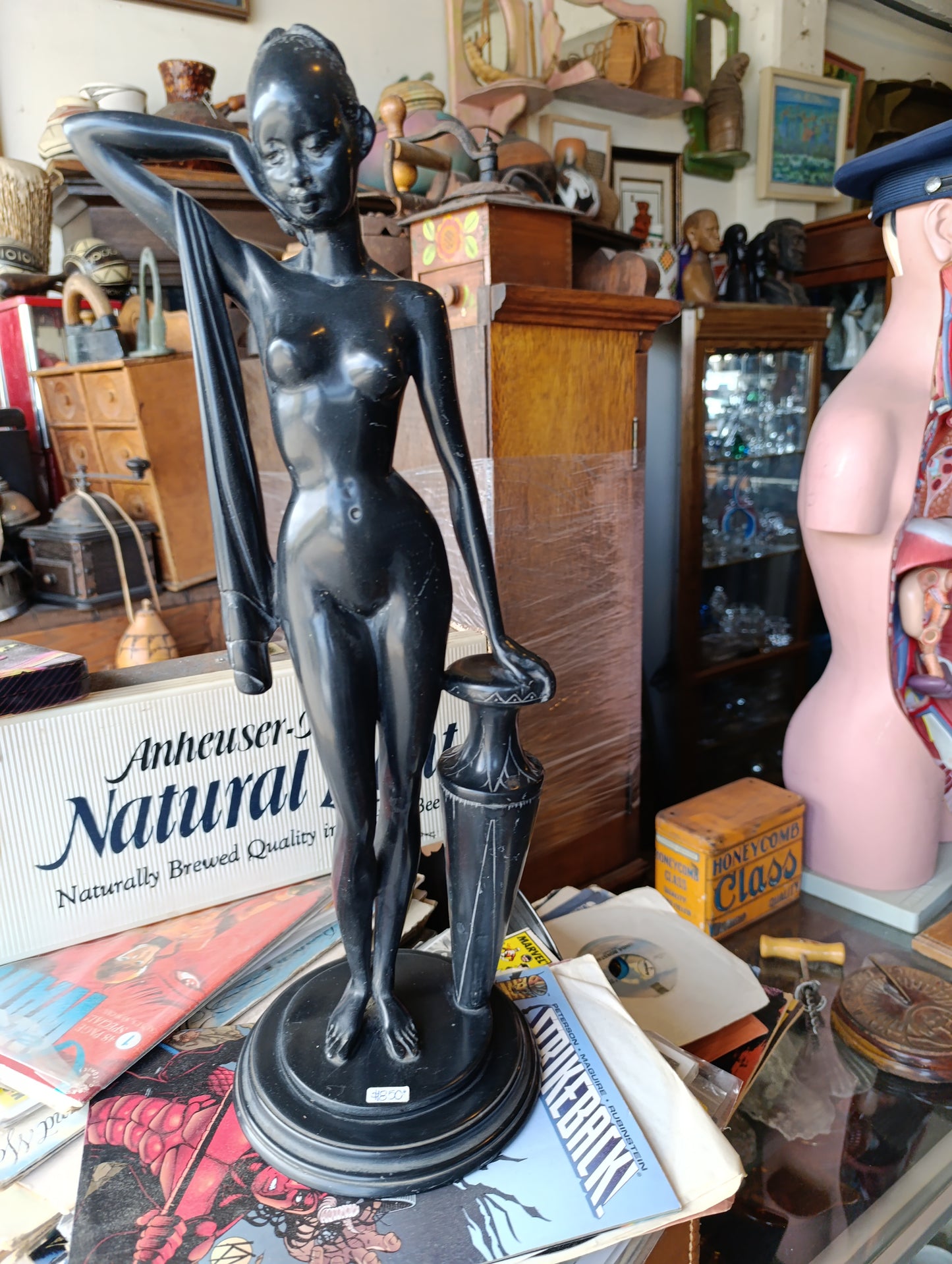 Escultura Africana en Madera de Ébano | Figura Desnuda Tallada a Mano
