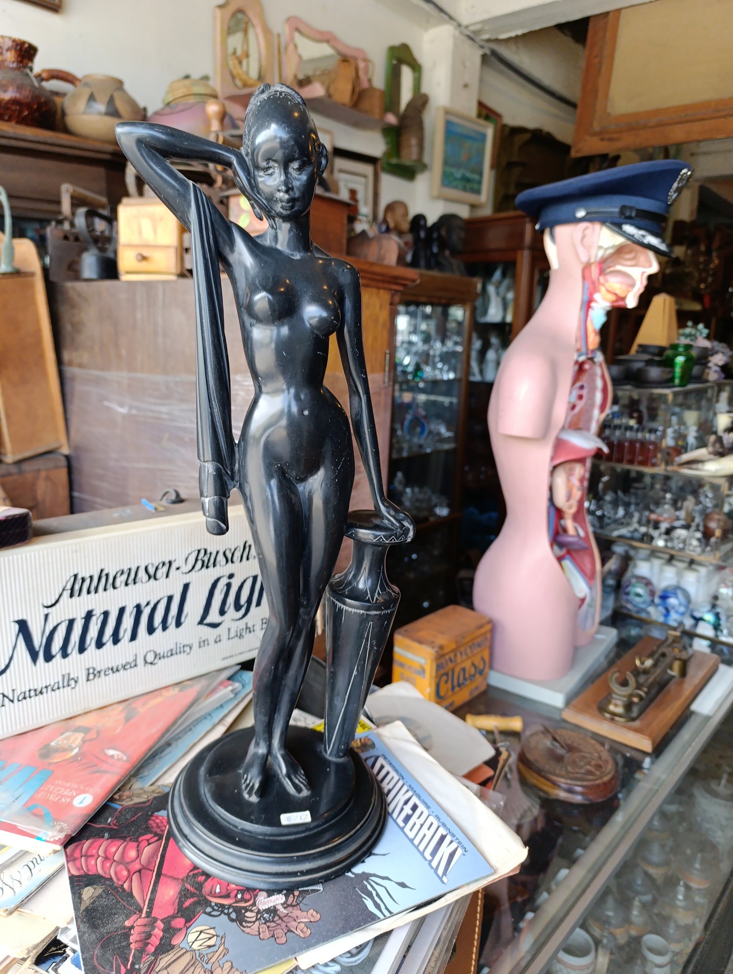 Escultura Africana en Madera de Ébano | Figura Desnuda Tallada a Mano