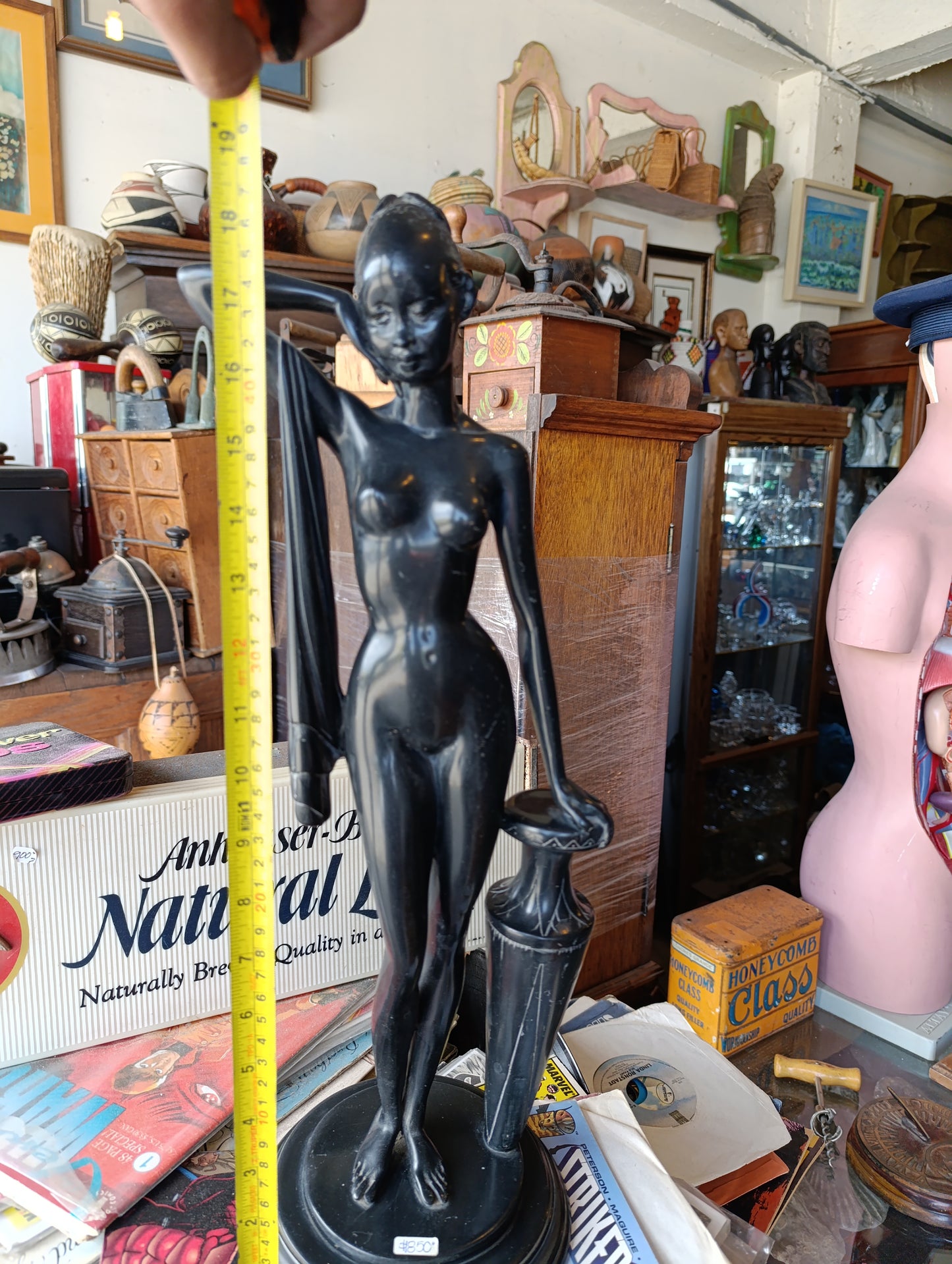Escultura Africana en Madera de Ébano | Figura Desnuda Tallada a Mano