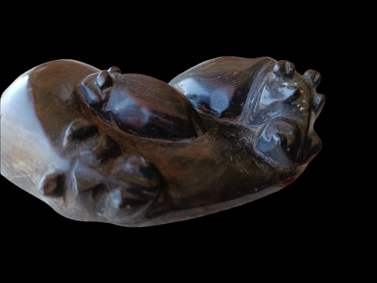 Pisapapeles de Madera Tallada | Familia de Hipopótamos | Artesanía Decorativa