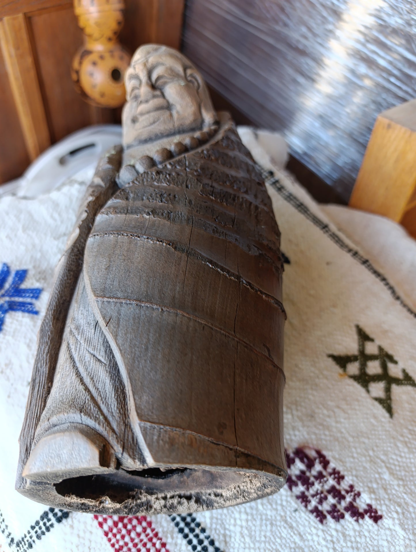 Buda Tallado en Bambú | Escultura Espiritual Artesanal