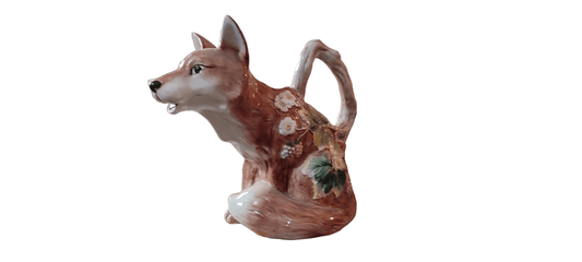 jarra de agua de cerámica Fitz and Floyd Happy Fox 1990 - Antiques Bazaar Ensenada