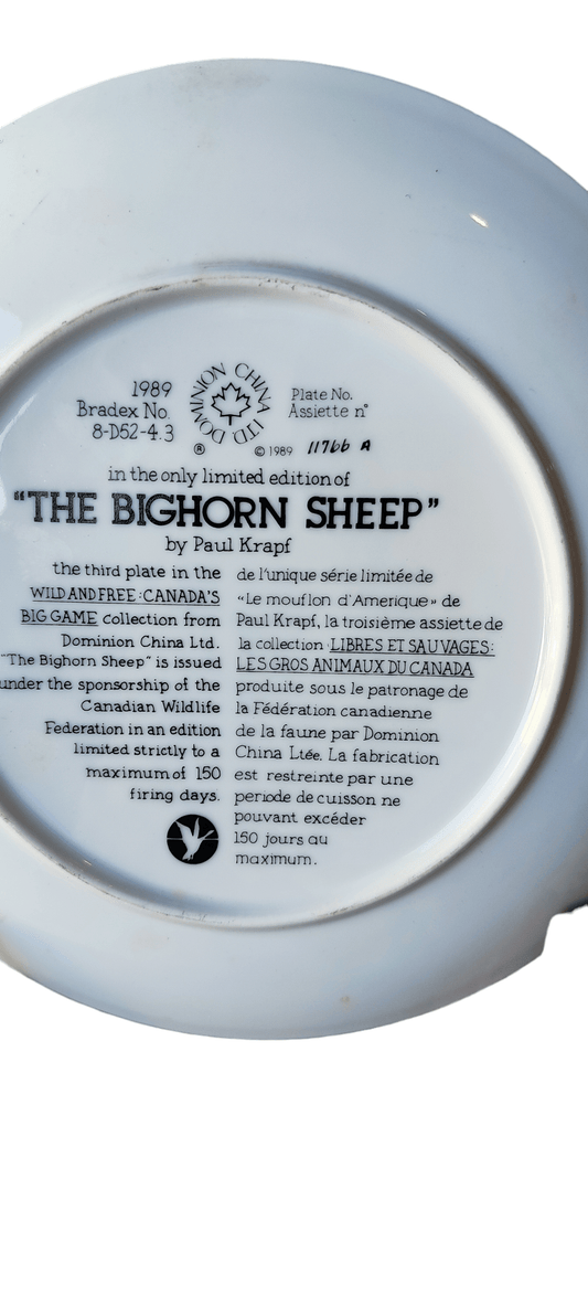 placa del Borrego Cimarrón de Dominion Of China Ltd Bradford Exchange - Antiques Bazaar Ensenada