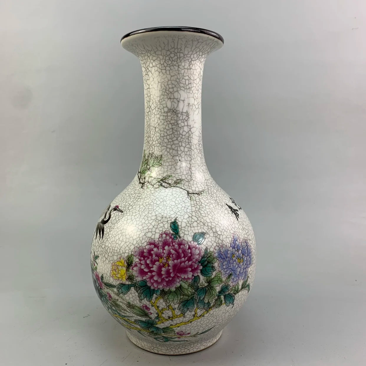 Pine Crane Spring Appreciation Vase Home Decor Antique Porcelain Old Chinese Style Ornaments Antique Curio Collection Garden - Antiques Bazaar Ensenada