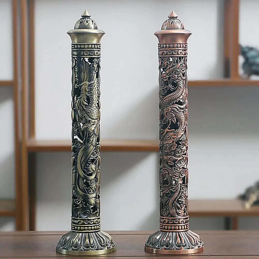 Incense Burners Hollow Carving Antique Style Vertical Incense Stick Holder Tea Room Decor for Office - Antiques Bazaar Ensenada