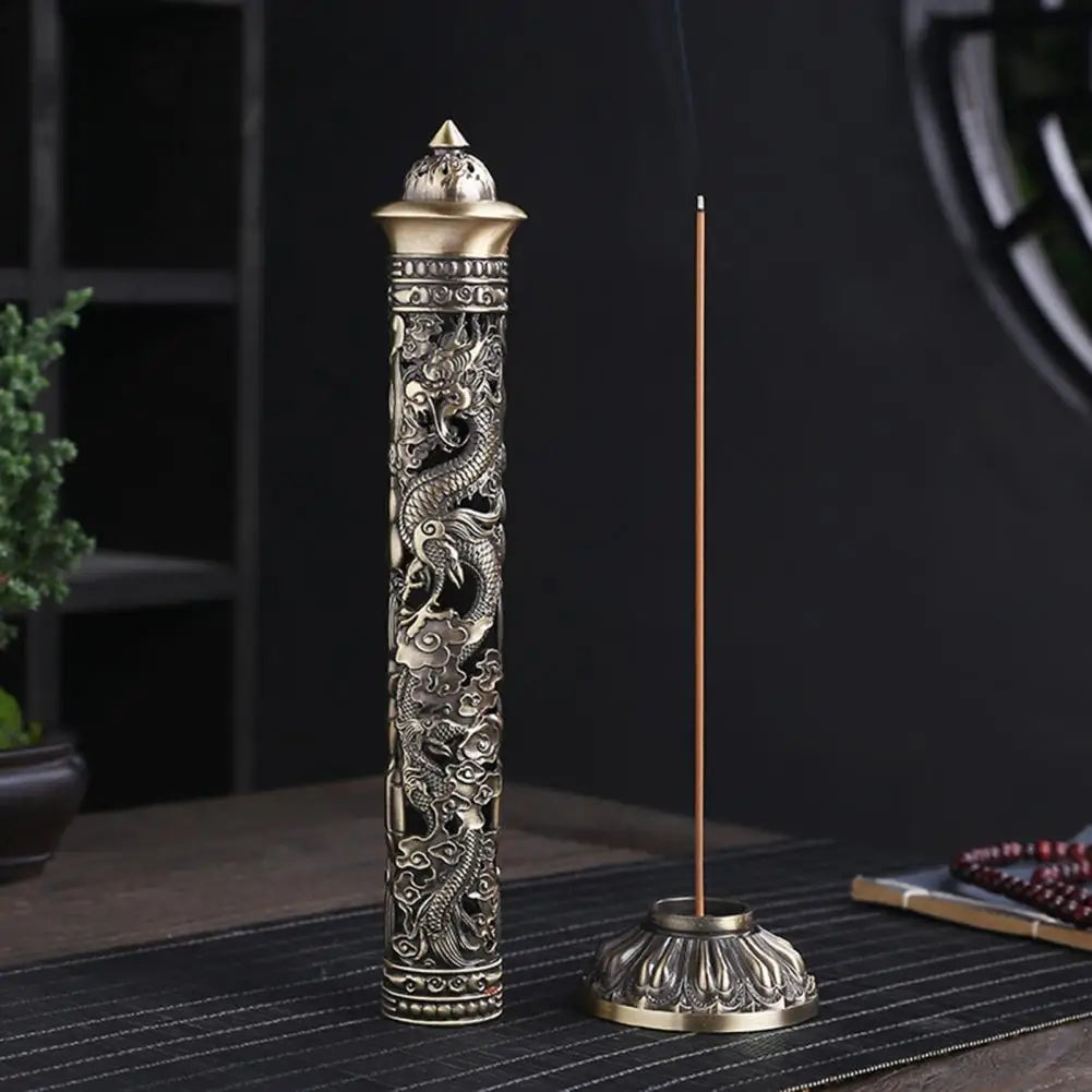 Incense Burners Hollow Carving Antique Style Vertical Incense Stick Holder Tea Room Decor for Office - Antiques Bazaar Ensenada
