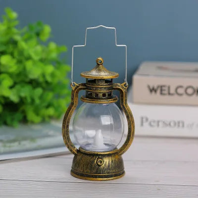 Antique Candlestick Resin Candle Accessory Glass Cover Lantern Candelabra Retro Kerosene Lamp Nostalgic Candlesticks Home Decor - Antiques Bazaar Ensenada