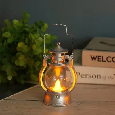 Antique Candlestick Resin Candle Accessory Glass Cover Lantern Candelabra Retro Kerosene Lamp Nostalgic Candlesticks Home Decor - Antiques Bazaar Ensenada