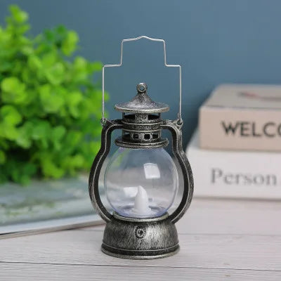 Antique Candlestick Resin Candle Accessory Glass Cover Lantern Candelabra Retro Kerosene Lamp Nostalgic Candlesticks Home Decor - Antiques Bazaar Ensenada