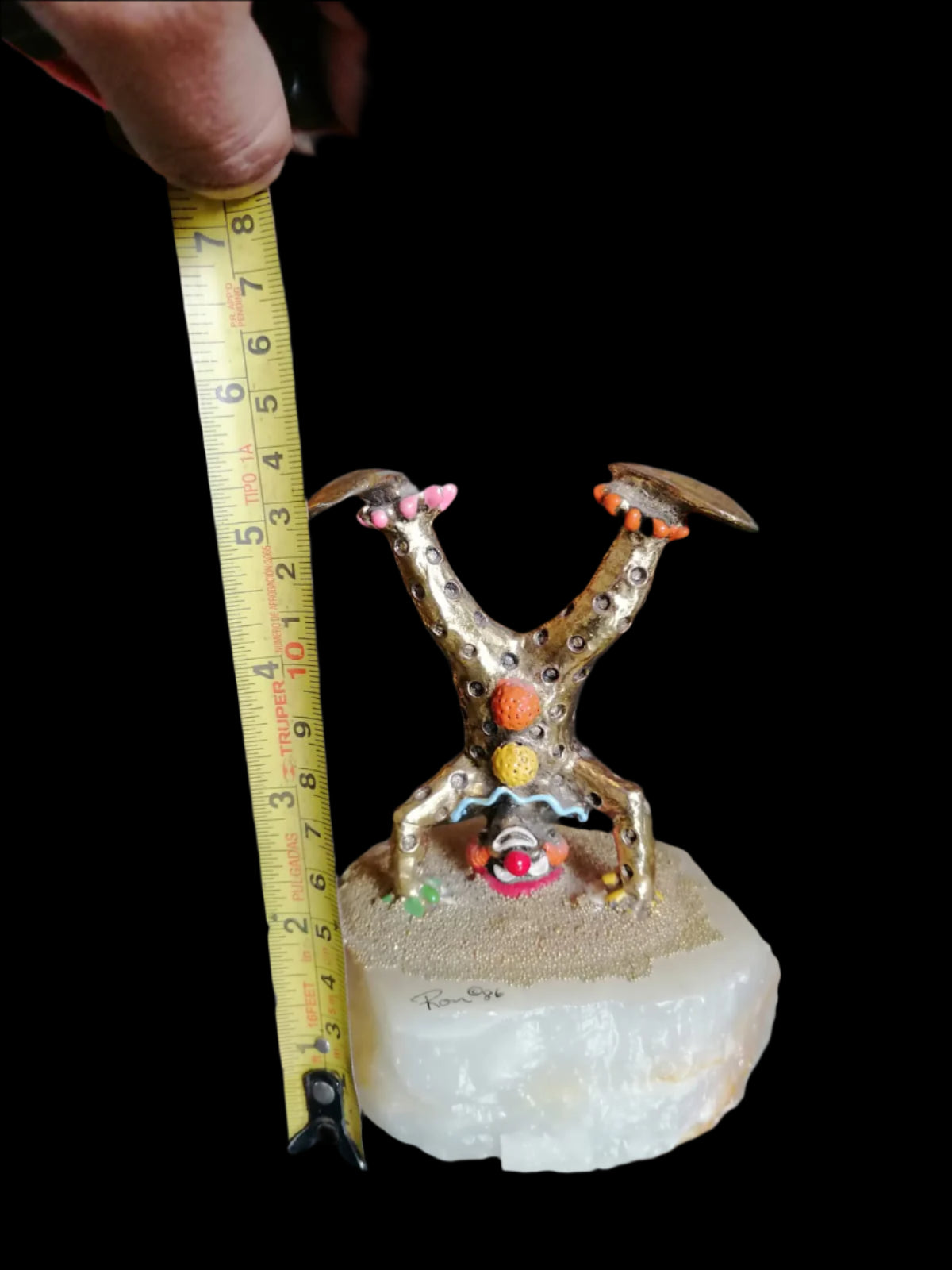 Payaso Acróbata de Ron Lee (1987) con Base de Piedra 🎪✨ - Antiques Bazaar Ensenada