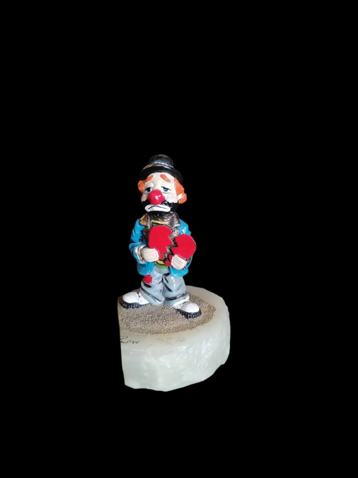 Payaso Triste de Ron Lee (1988) con Base de Piedra 🎭✨ - Antiques Bazaar Ensenada