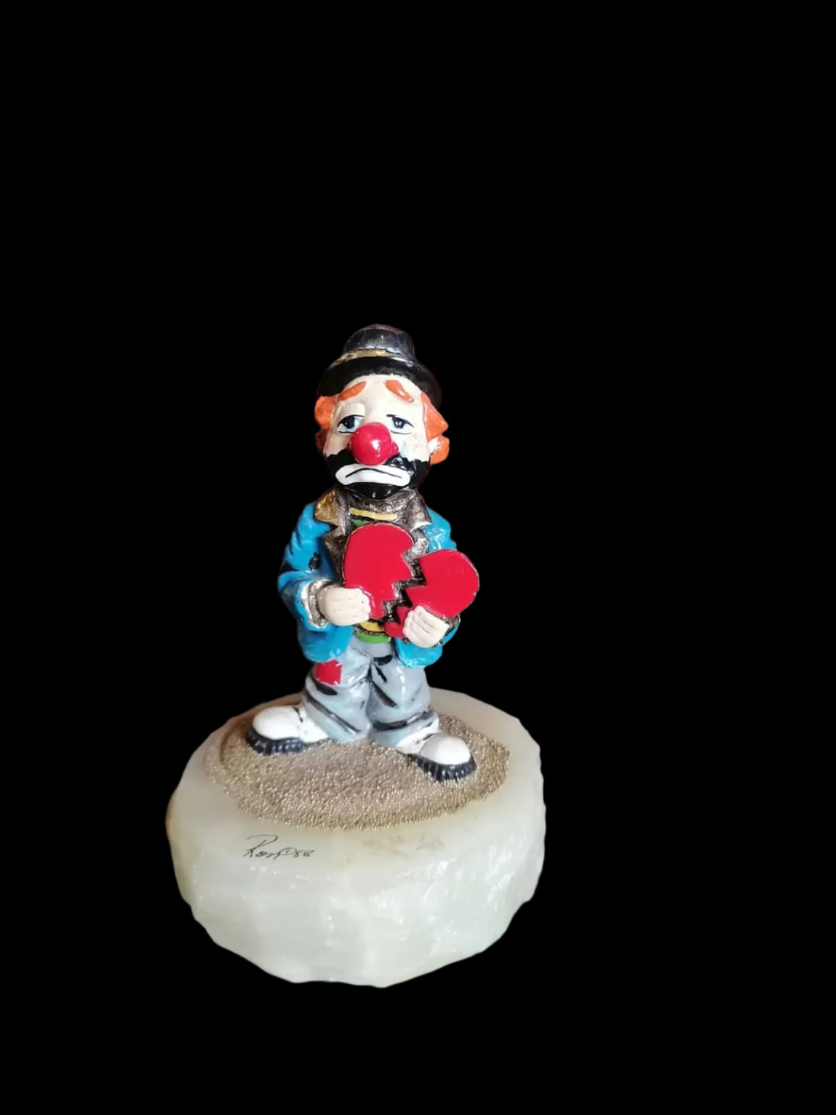 Payaso Triste de Ron Lee (1988) con Base de Piedra 🎭✨ - Antiques Bazaar Ensenada