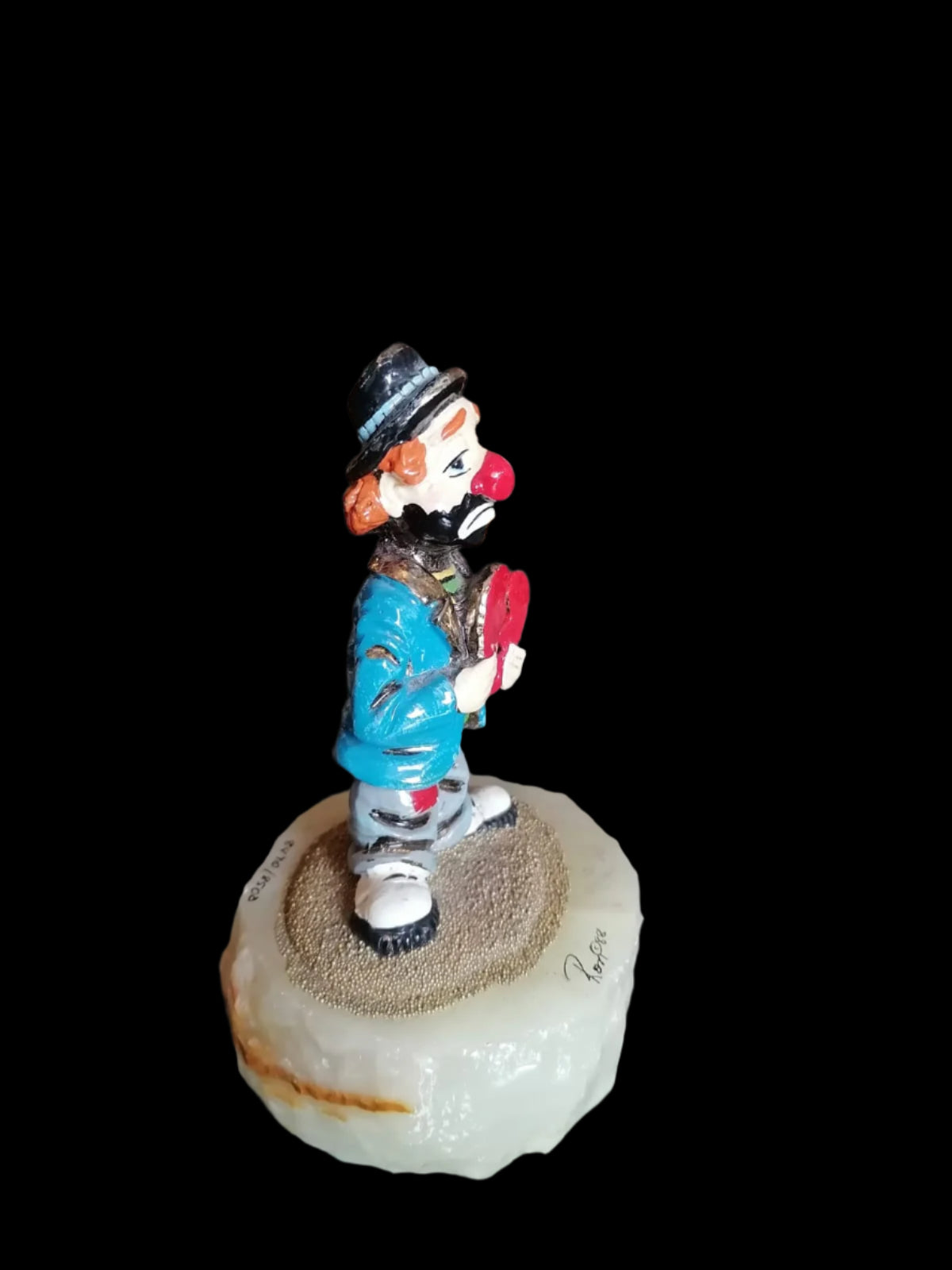 Payaso Triste de Ron Lee (1988) con Base de Piedra 🎭✨ - Antiques Bazaar Ensenada