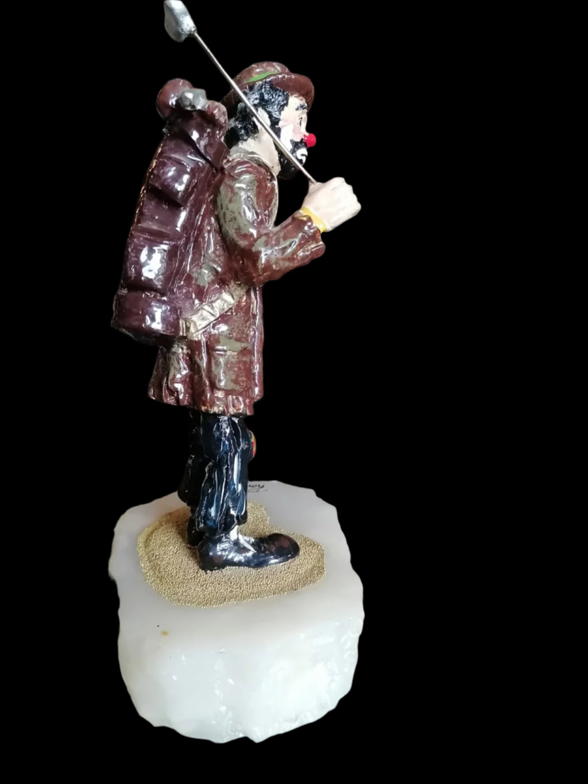 Payaso Mendigo de Ron Lee (1985) con Base de Piedra 🎭✨ - Antiques Bazaar Ensenada
