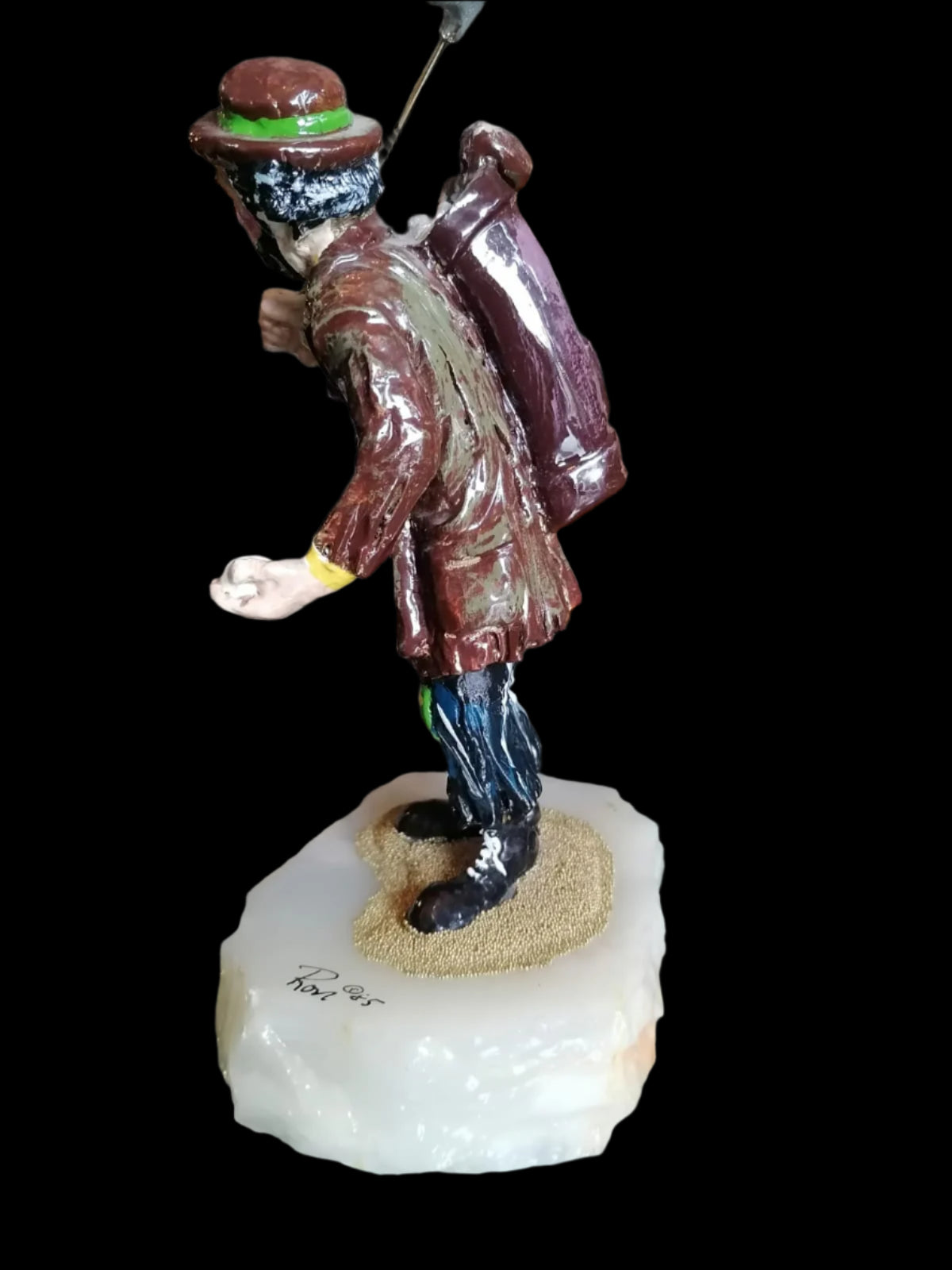 Payaso Mendigo de Ron Lee (1985) con Base de Piedra 🎭✨ - Antiques Bazaar Ensenada