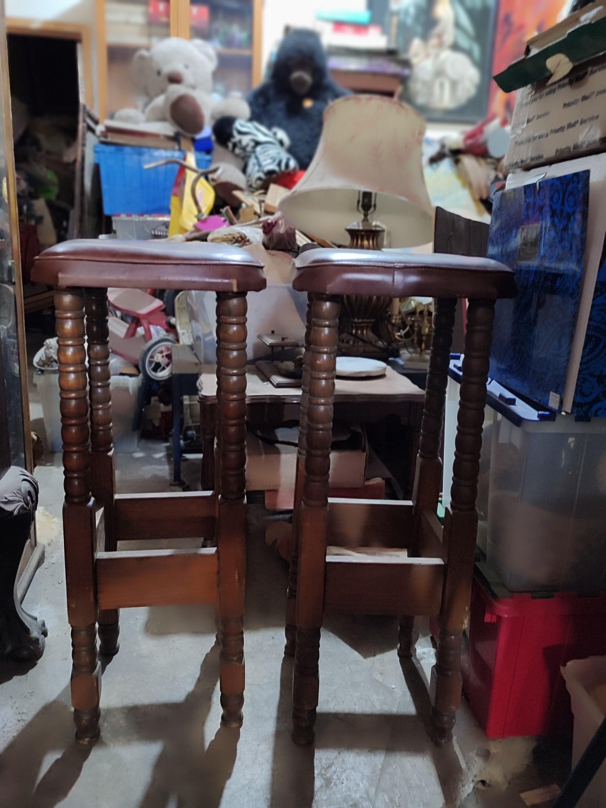 Antique wooden stools - Antiques Bazaar Ensenada