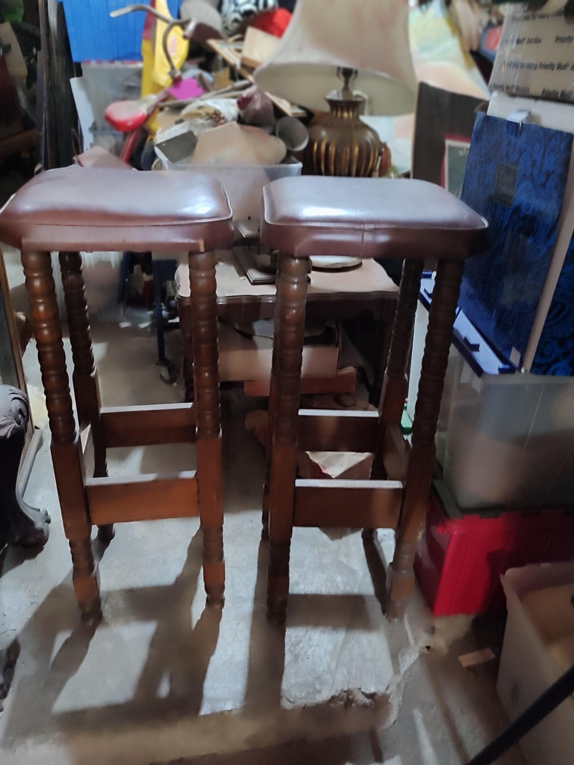 Antique wooden stools - Antiques Bazaar Ensenada