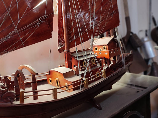 Ha Long Bay model ship - Wooden Model Ship - Size 32" - Antiques Bazaar Ensenada