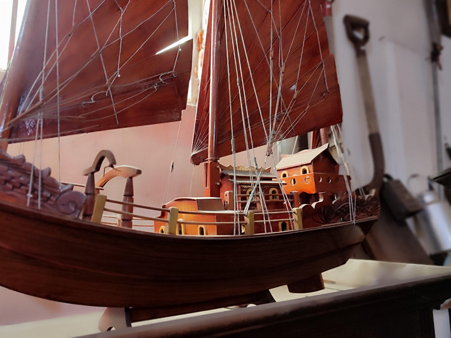 Ha Long Bay model ship - Wooden Model Ship - Size 32" - Antiques Bazaar Ensenada