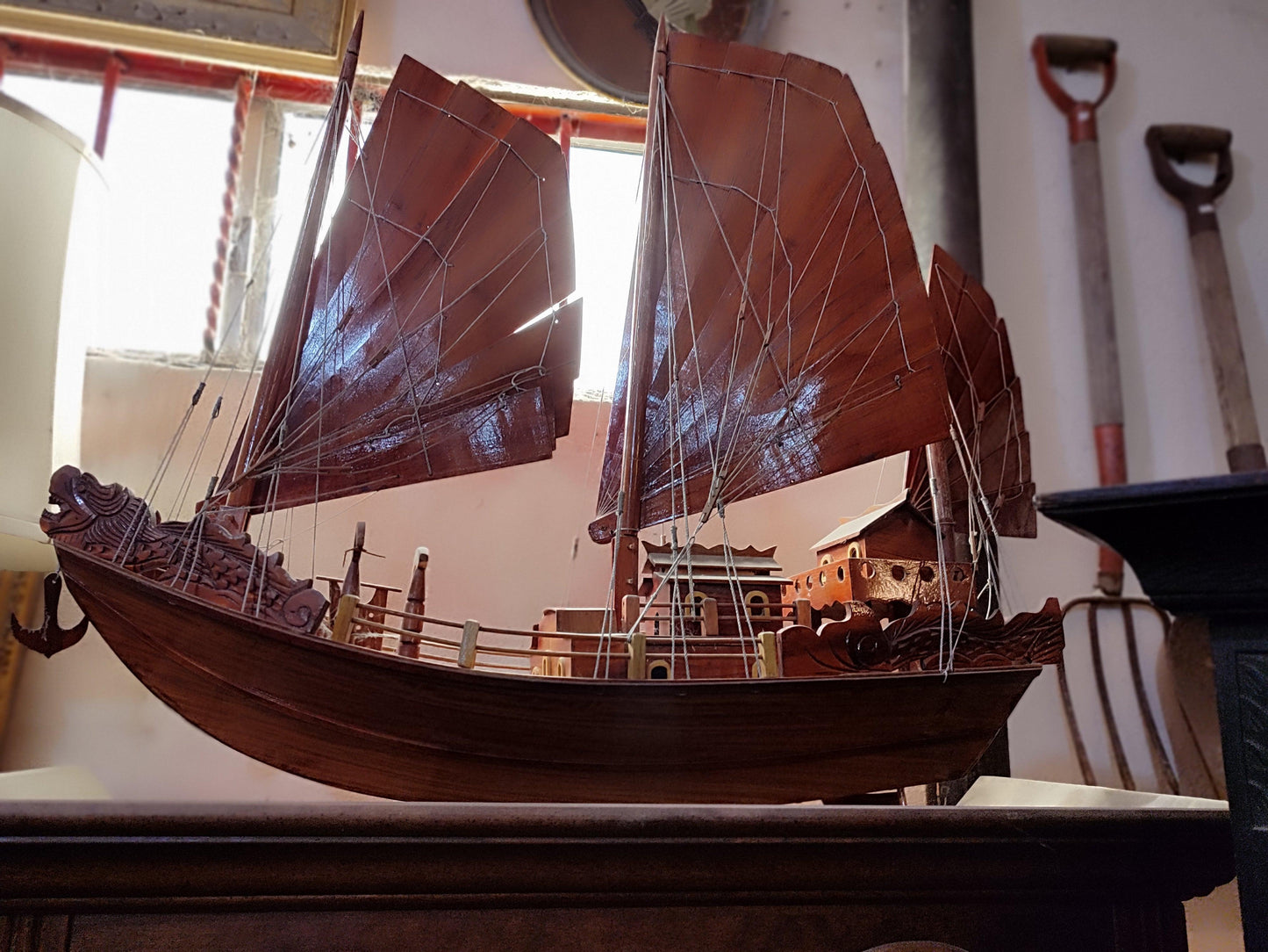 Ha Long Bay model ship - Wooden Model Ship - Size 32" - Antiques Bazaar Ensenada