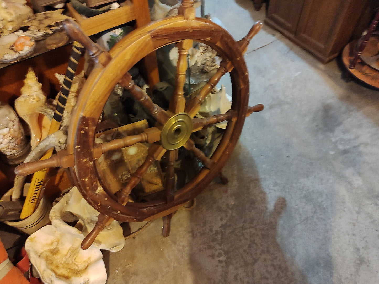 Antique Wooden Ship Wheel - Antiques Bazaar Ensenada
