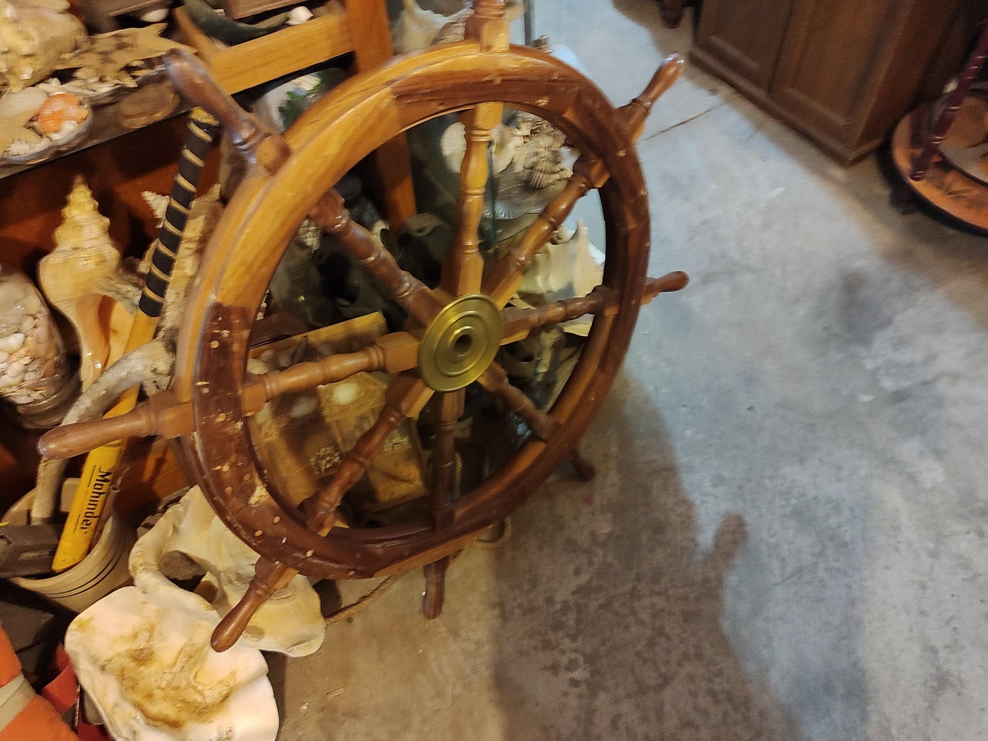 Antique Wooden Ship Wheel - Antiques Bazaar Ensenada