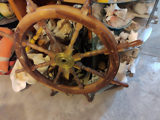 Antique Wooden Ship Wheel - Antiques Bazaar Ensenada