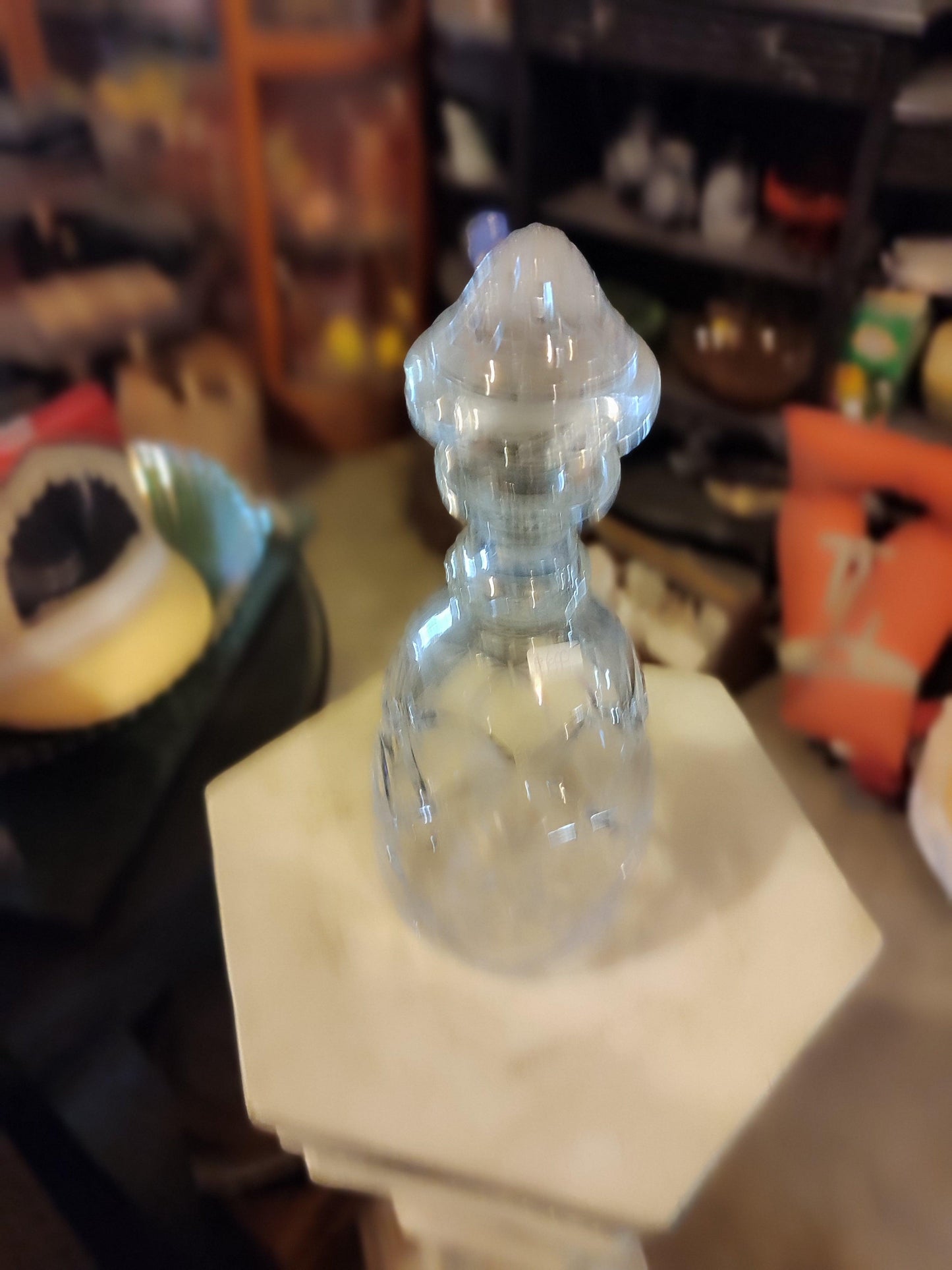 Barware Cut Crystal Glass Decanter With Stopper - Antiques Bazaar Ensenada