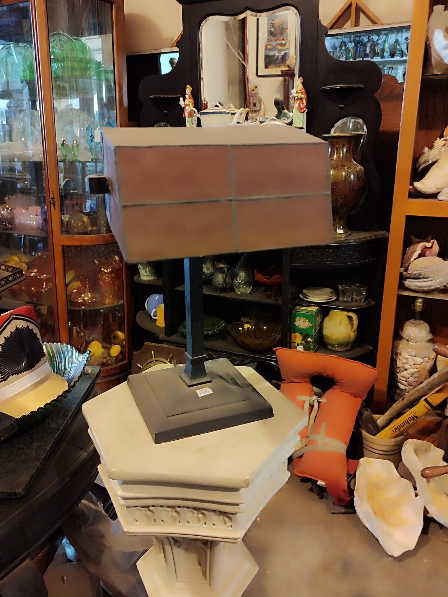 Antique Rectangle-Shaped Lamp - Antiques Bazaar Ensenada