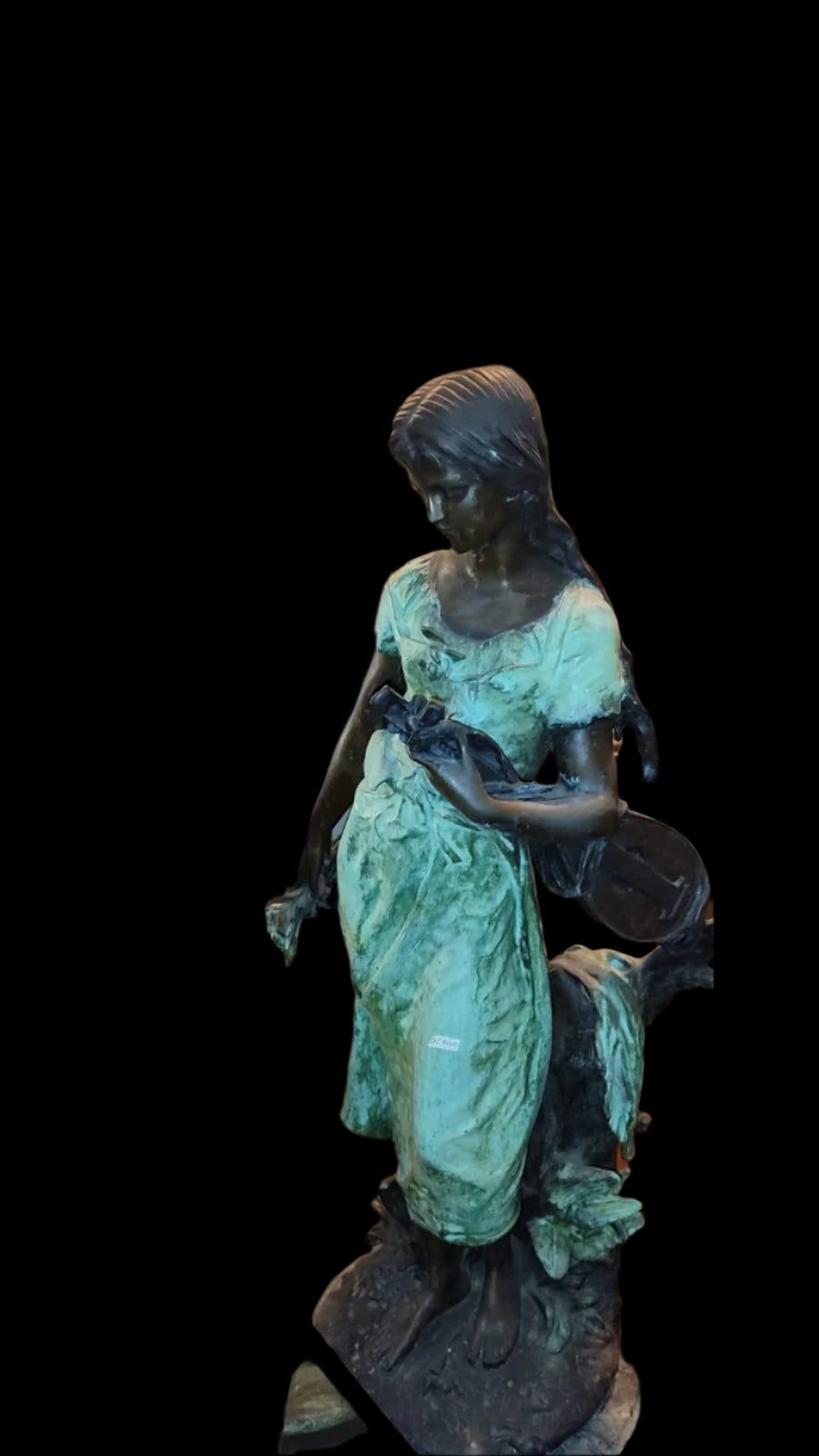 Auguste Moreaud Mandolin Woman Bronze Sculpture - Antiques Bazaar Ensenada