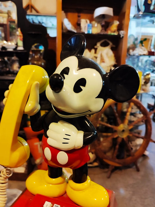 antiguo teléfono de escritorio parlante de Mickey Mouse de 1976
