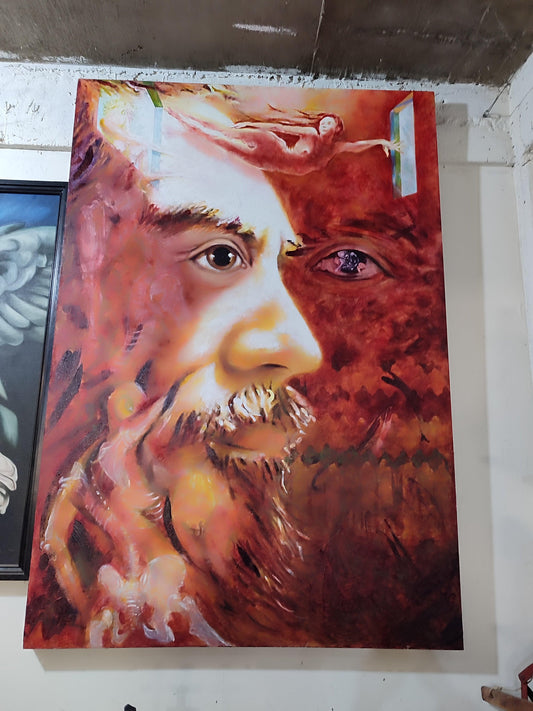 Bearded man by Ensenada Artist Enrique Aviles Painting - Antiques Bazaar Ensenada